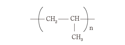 ポリプロピレンの分子構造式
