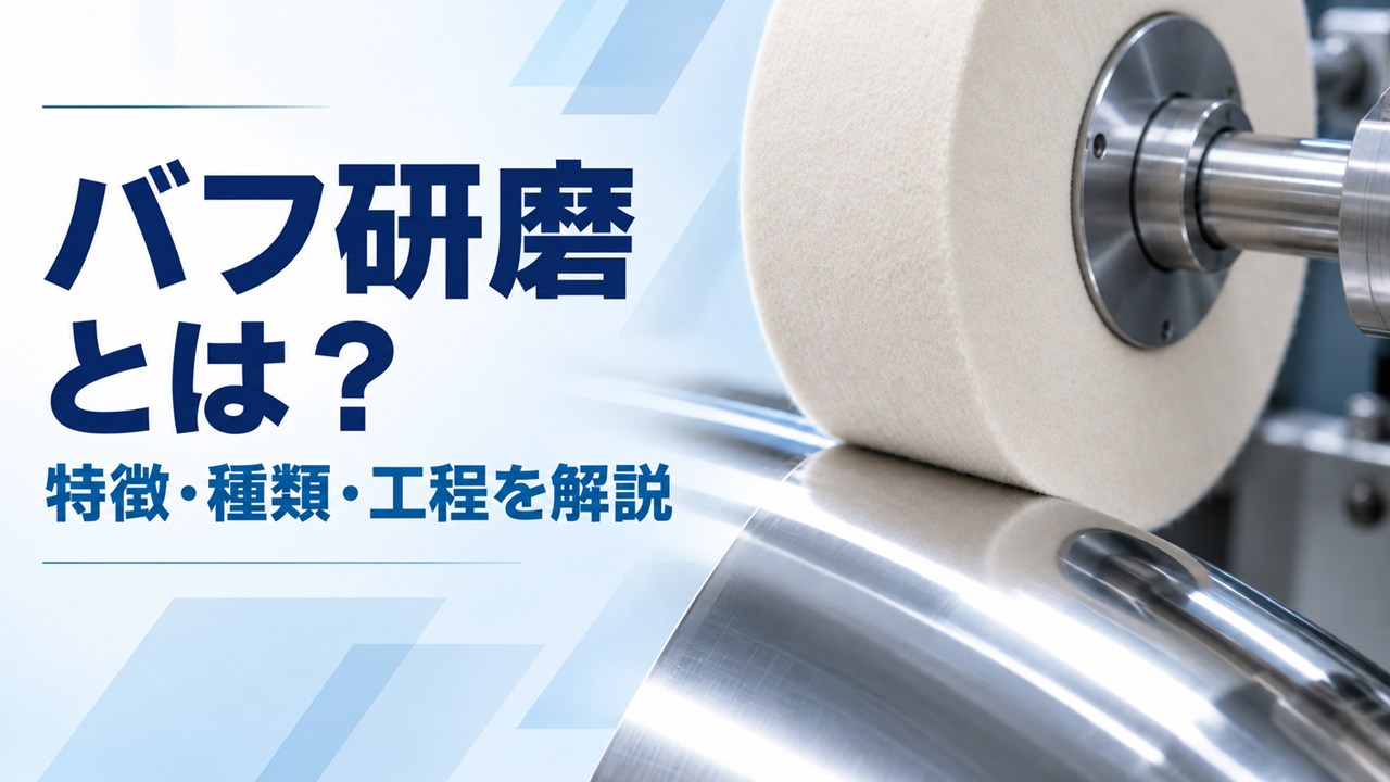 金属をバフ研磨している図